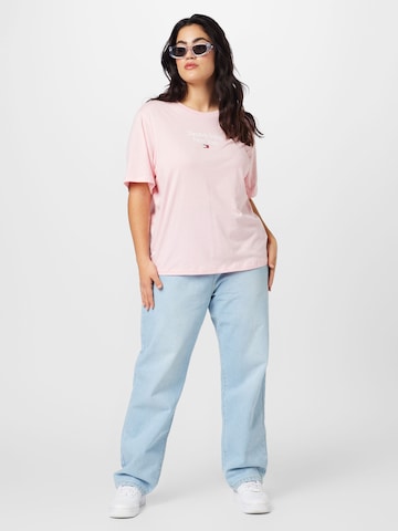 rozā Tommy Jeans Curve T-Krekls 'Essential'