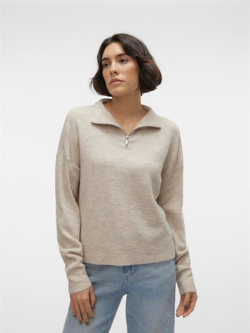 VERO MODA Trui 'ELLYLEFILE' in Beige: voorkant