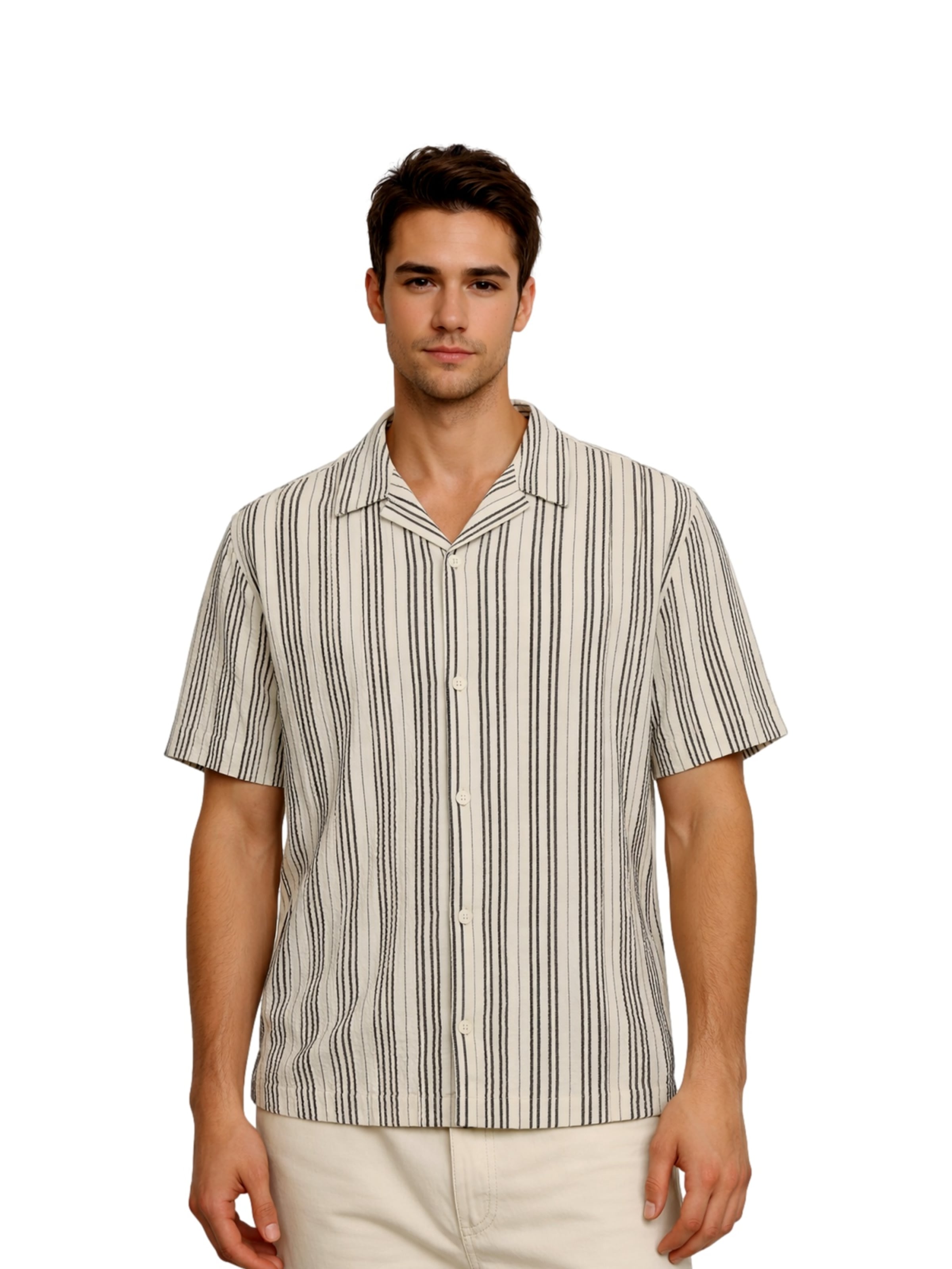 Only & Sons Comfort Fit Hemd in Beige: Vorderseite