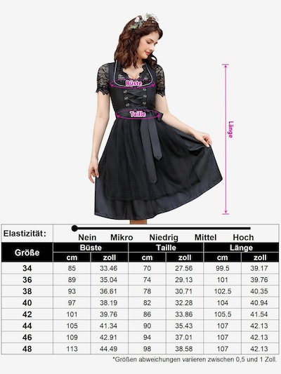 Yesfashion Dirndl‌‌‌‌‌‌‌‌‌ in 32 in schwarz, Produktansicht