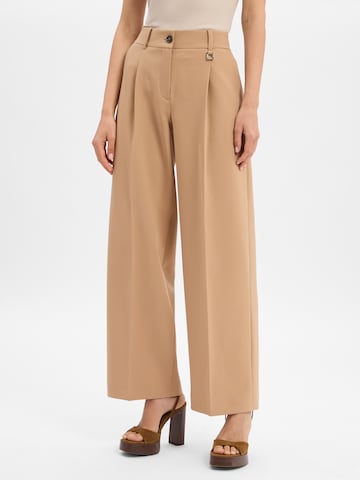 JOOP! Regular Pleat-front trousers ' Paris ' in Brown: front