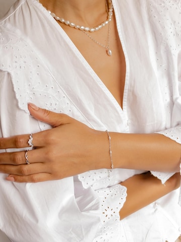 Hey Happiness Sieraden set 'Baroque Pearl Necklace & Pearl Bracelet Set' in Zilver