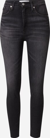 Calvin Klein Jeans - Skinny Calças de ganga 'HIGH RISE SUPER SKINNY ANKLE' em preto: frente