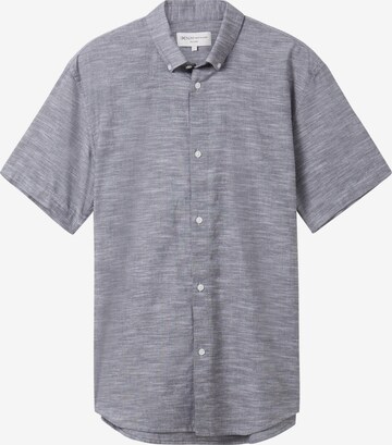 Coupe regular Chemise 'Slubyarn' TOM TAILOR DENIM en gris : devant