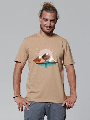 Watapparel Shirt ' Sunrise & Lake ' in Beige: Vorderseite