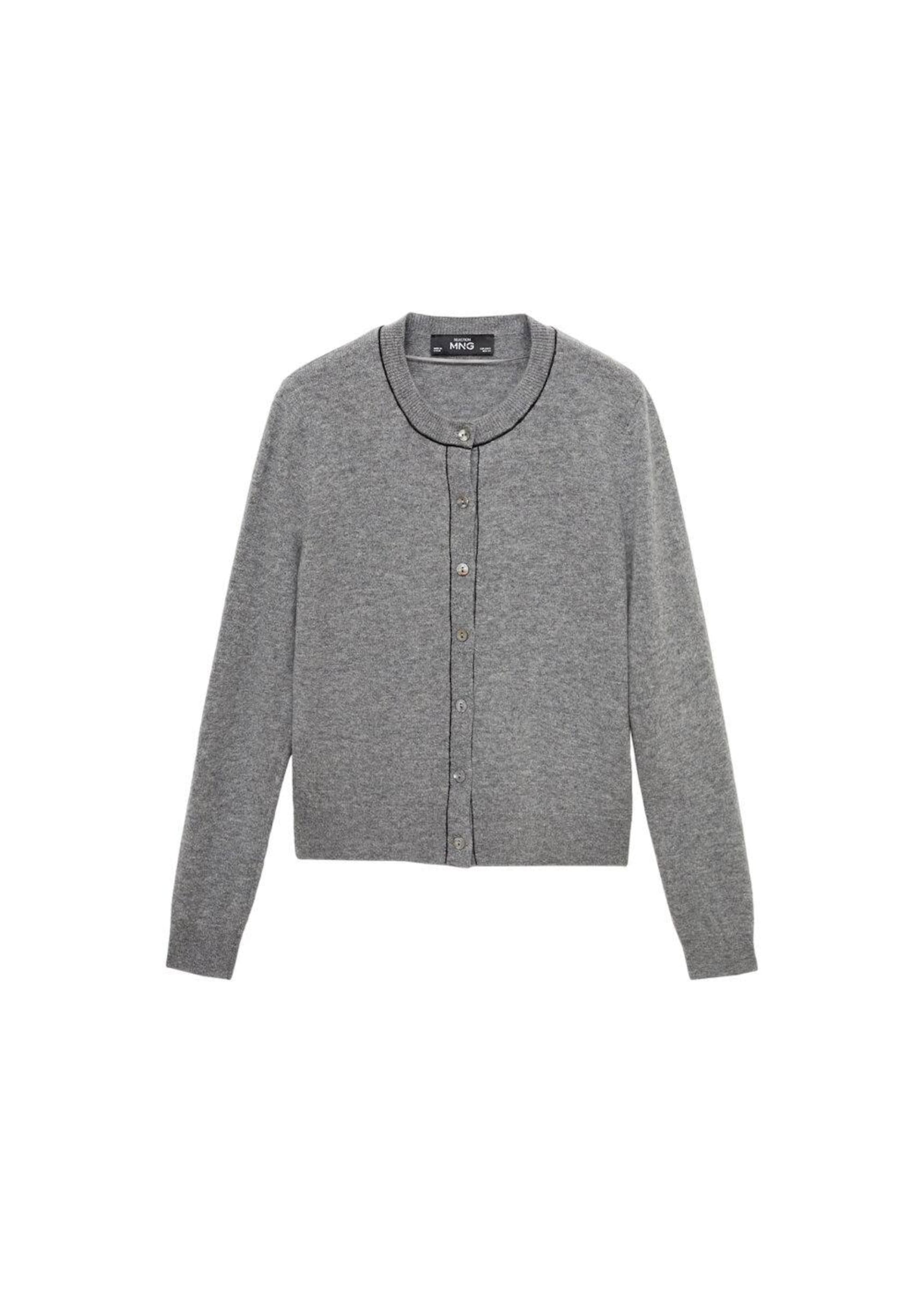 MANGO Strickjacke 'Manuel' in Grau: Vorderseite