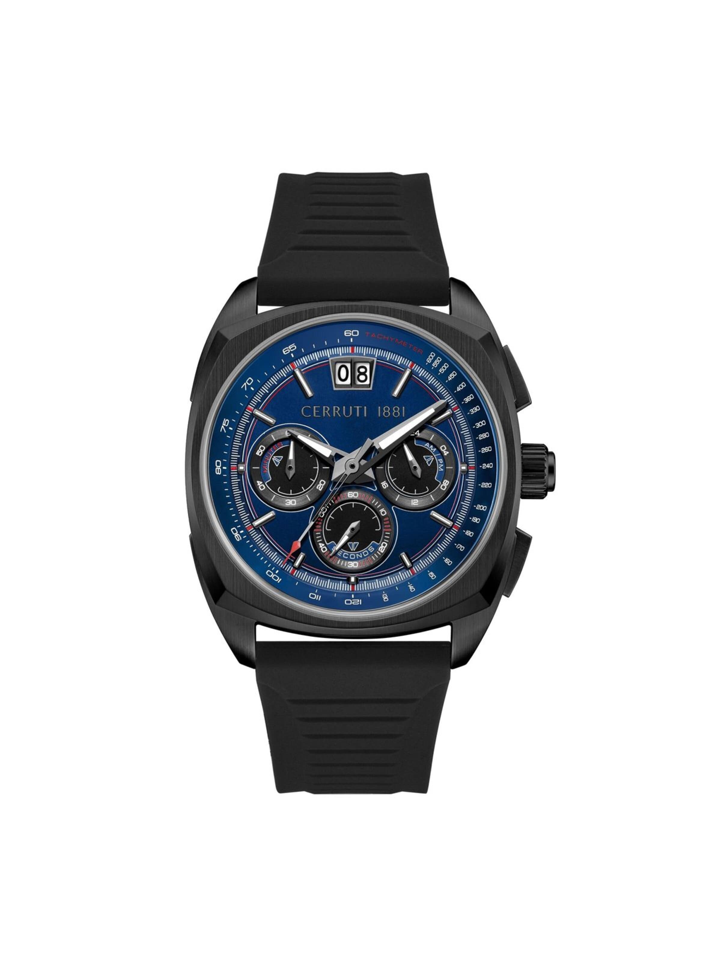 Montre à affichage analogique CERRUTI 1881 en noir : devant