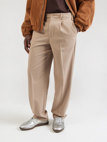 Only & Sons Loosefit Παντελόνι πλισέ 'ONSMIRO' σε μπεζ: μπροστά