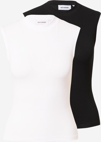 WEEKDAY Top in Black: front
