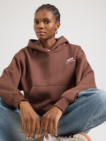 ALPHA INDUSTRIES Mikina - Hnedá: predná strana