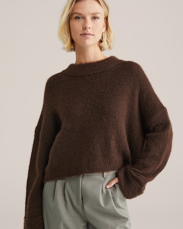 WE Fashion Svetr – hnědá: přední strana