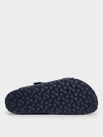 BIRKENSTOCK T-bar sandals 'Ramses Birko Flor Regular Fit Black' in Black