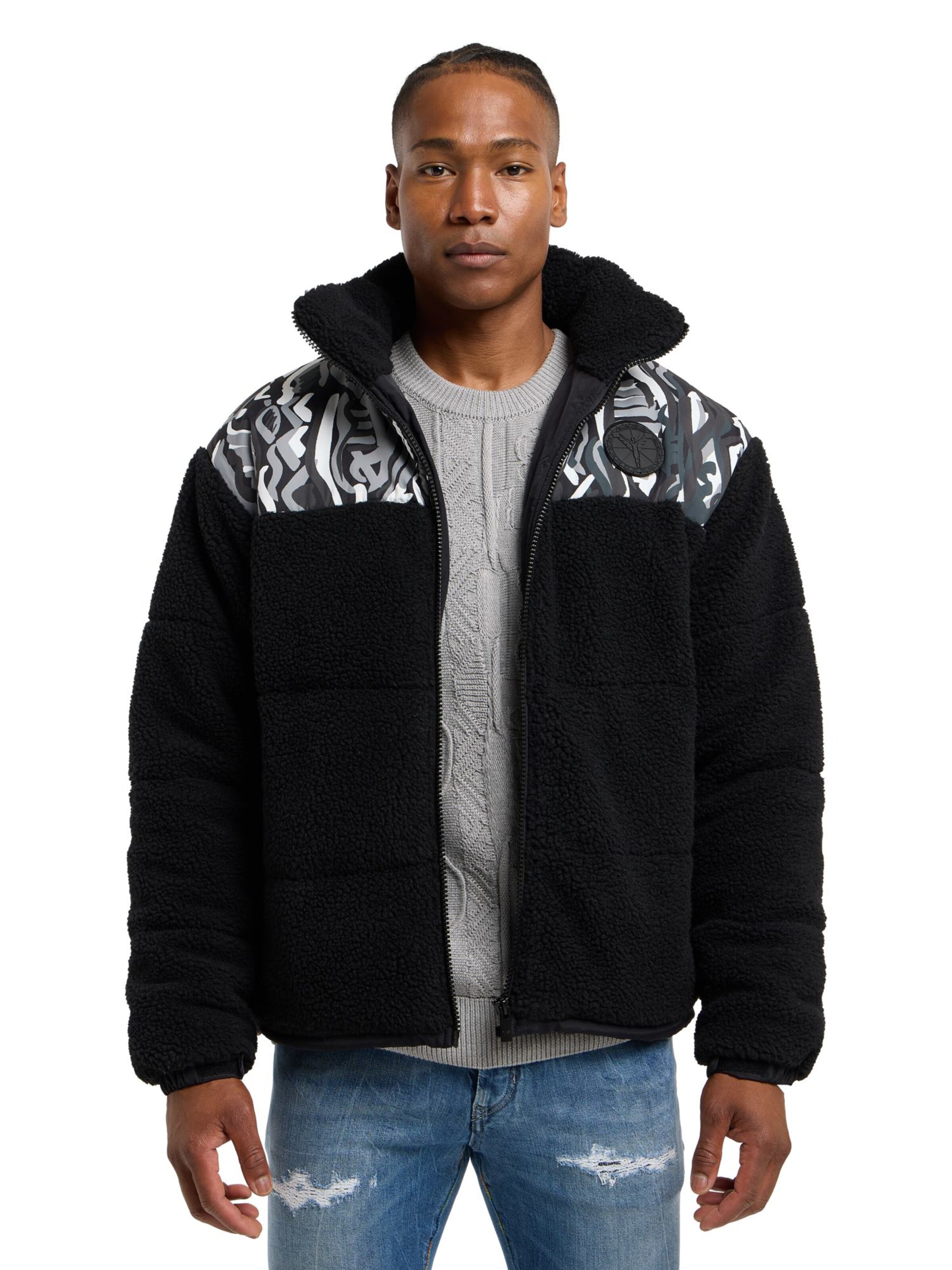 Carlo Colucci Winterjas in Zwart