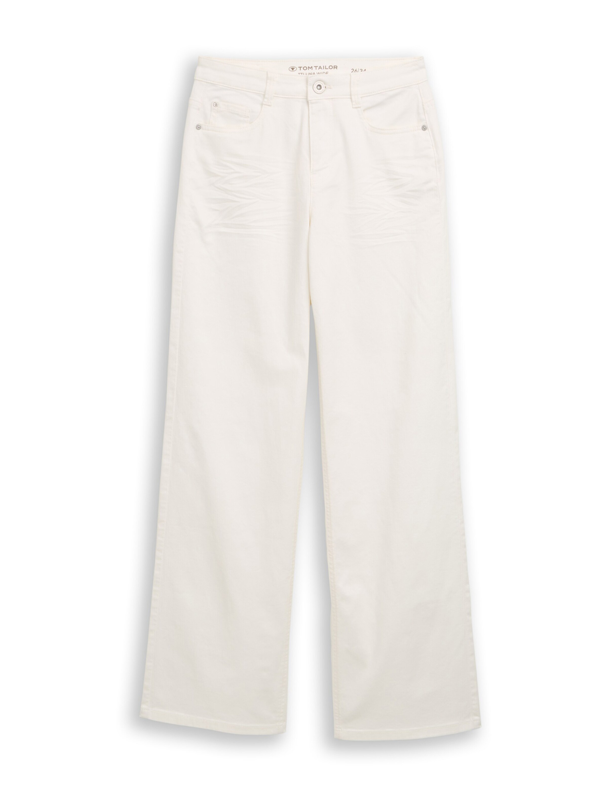 TOM TAILOR Laiad sääred Teksapüksid 'LUNA', värv valge: eest vaates