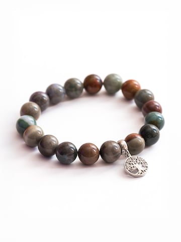 Secret Stones Bracelet 'Stone Flow' in Silver: front