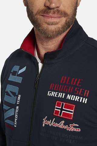 Jan Vanderstorm Zip-Up Hoodie ' Tjarke ' in Blue