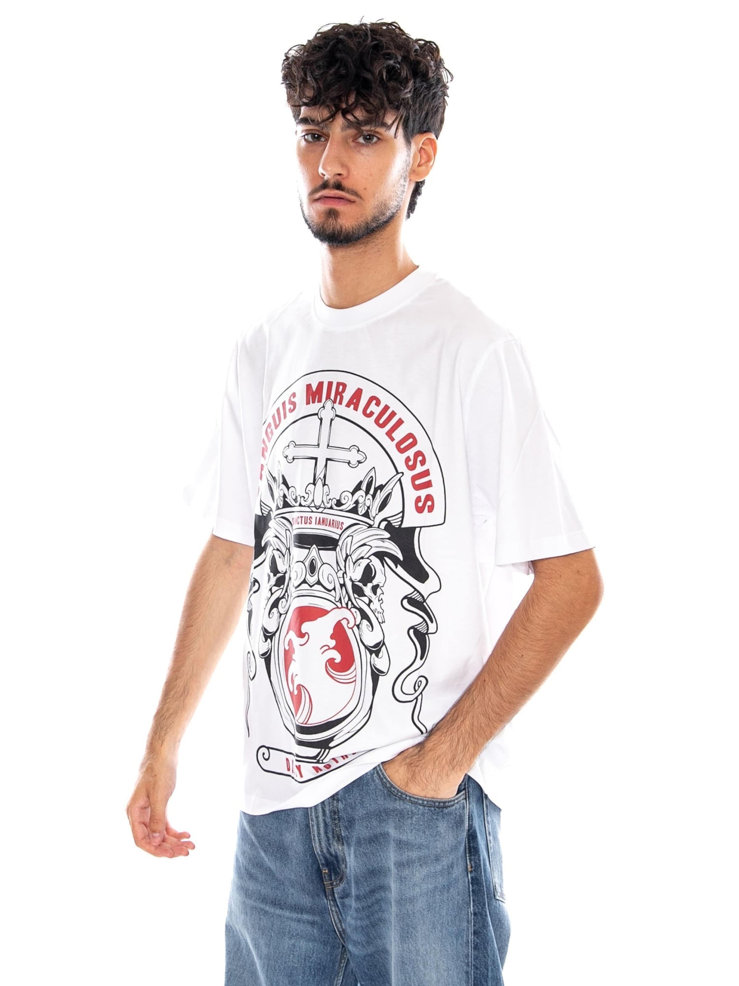 T-Shirt 'SAN GENNARO TEE WHITE' DOLLY NOIRE en blanc
