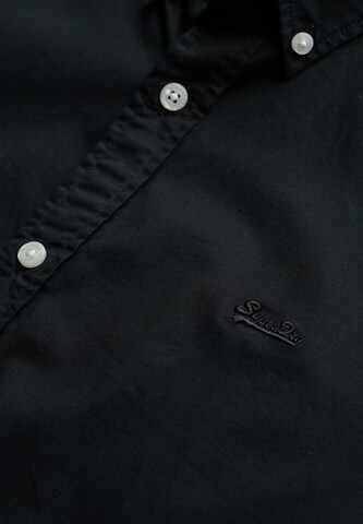 Superdry Slim fit Button Up Shirt 'Essentials Lite' in Black