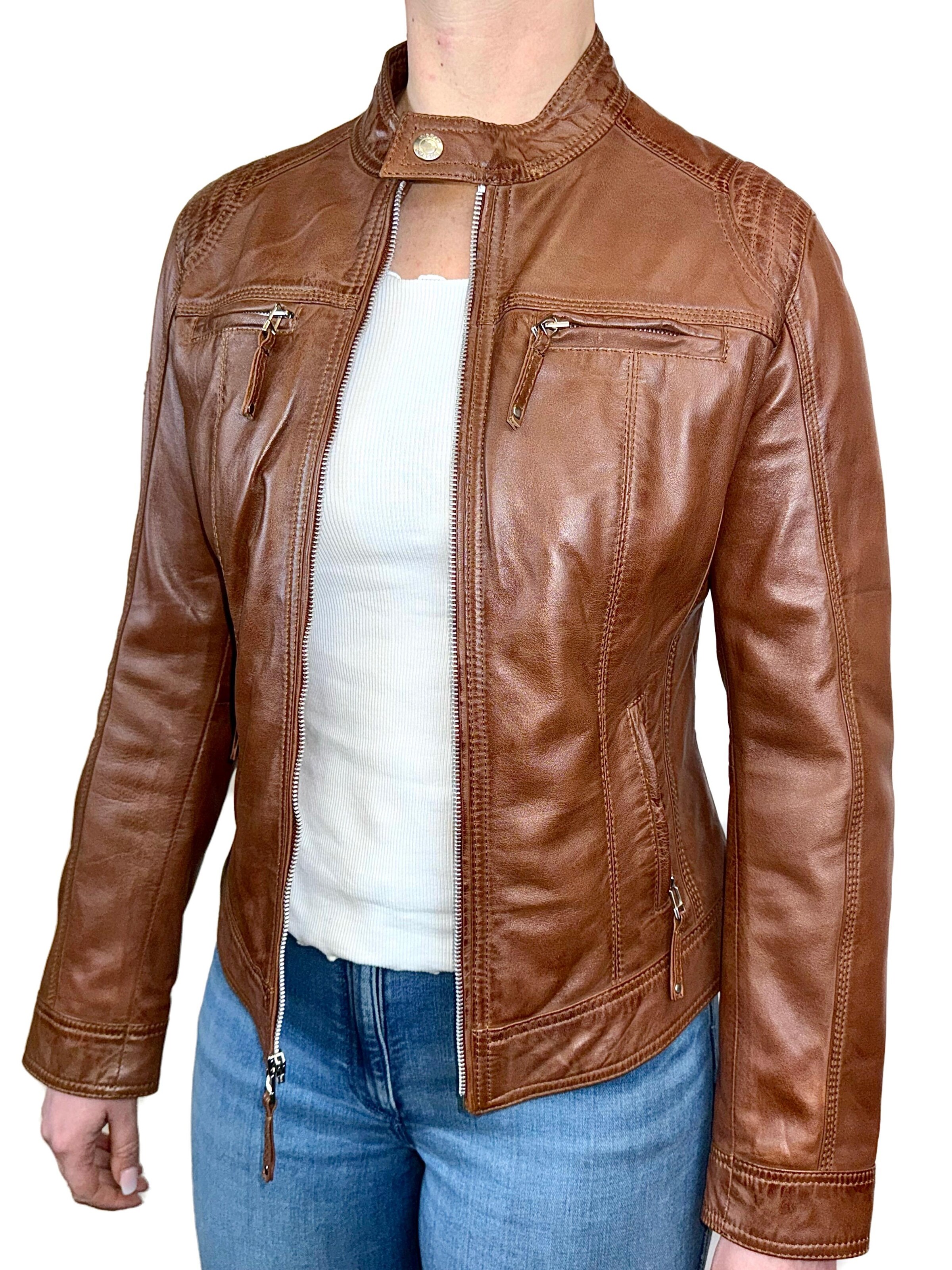 Veste mi-saison 'Kiki' CABRINI en marron : devant