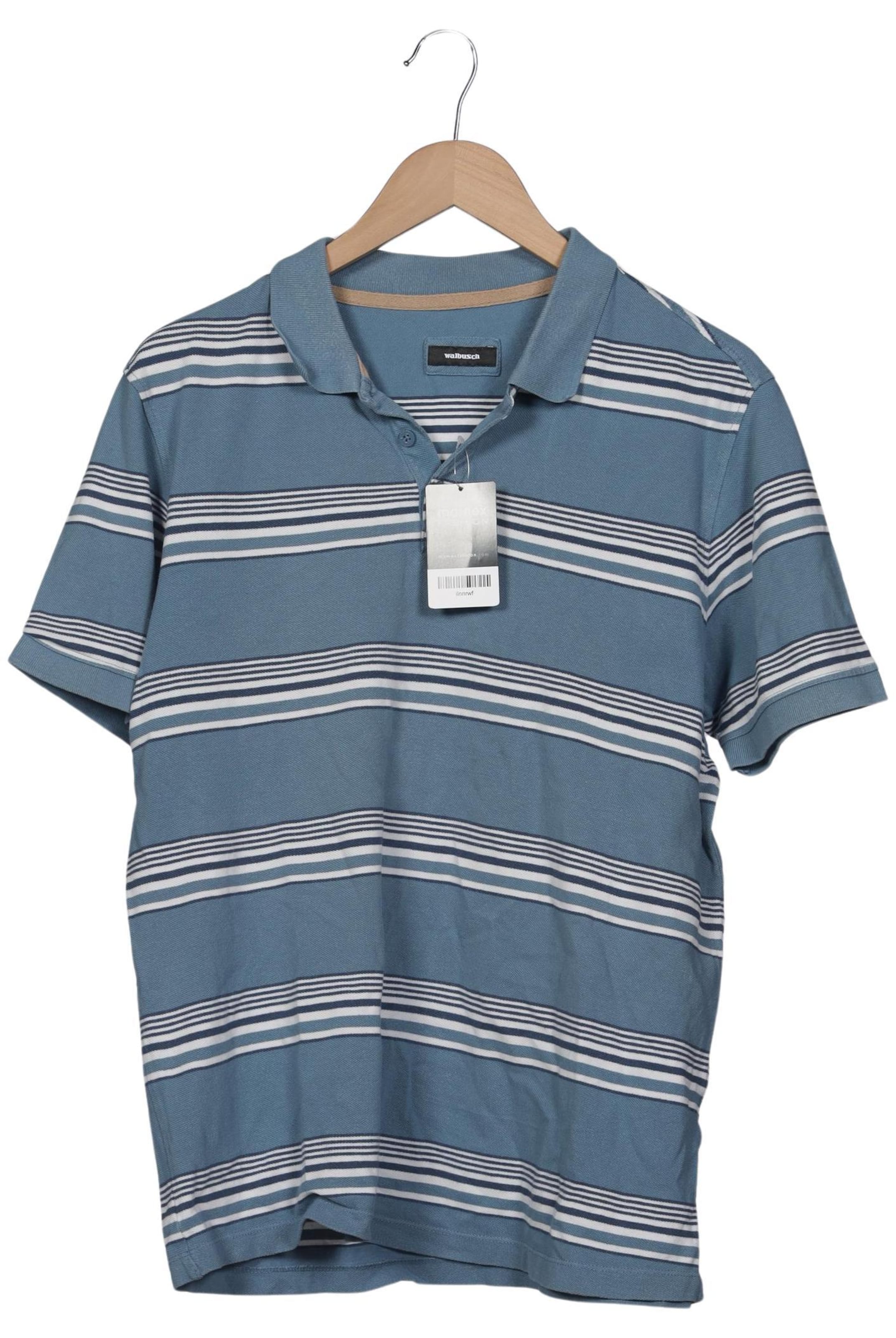 Walbusch Poloshirt in L-XL in blau, Produktansicht