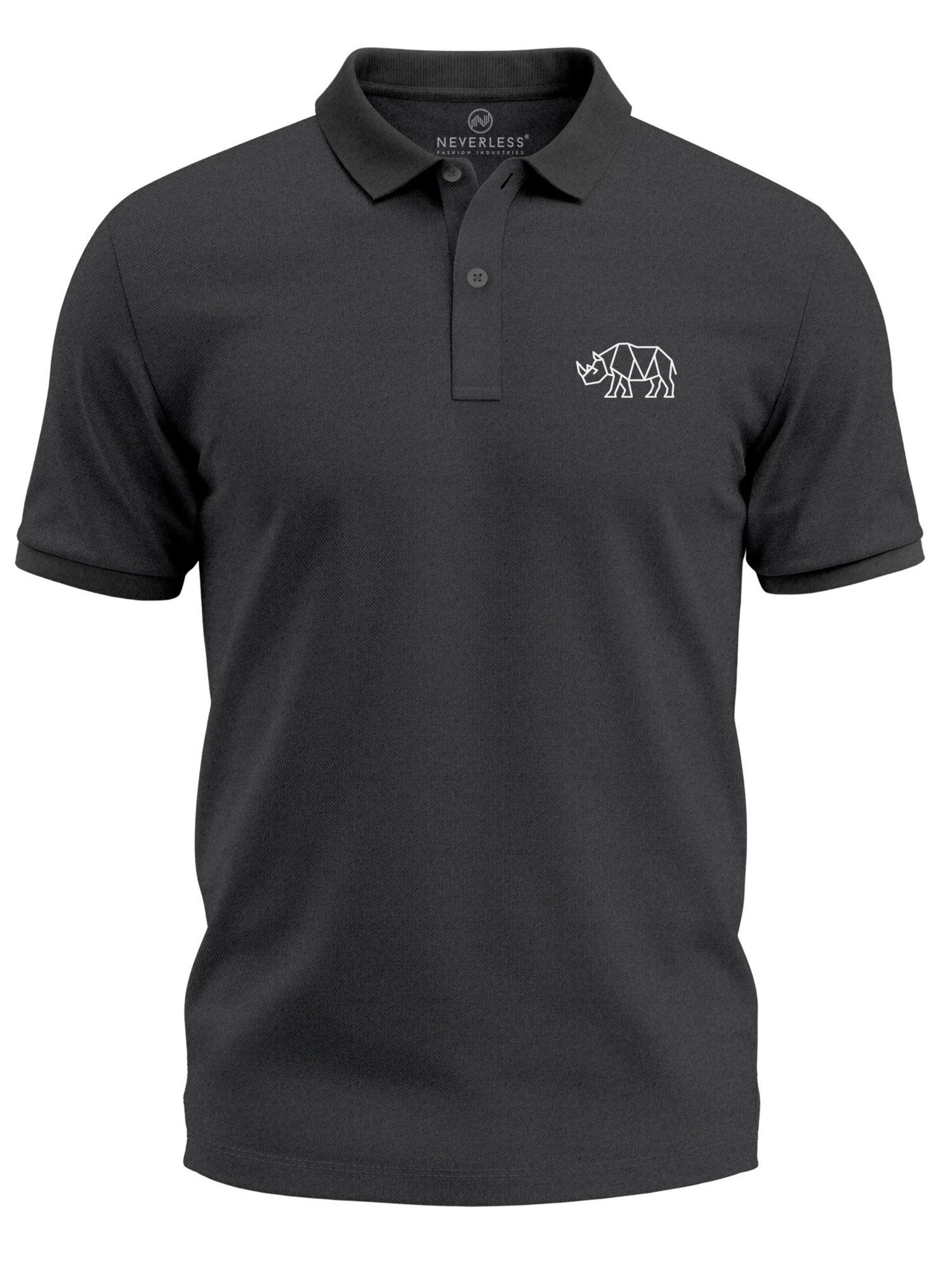 Neverless Shirt 'Rhino Polygon' in Grey: front