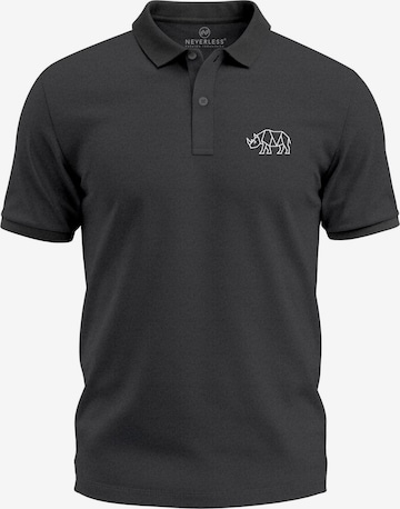 Neverless Shirt 'Rhino Polygon' in Grau: Vorderseite