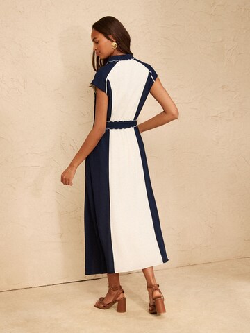 love & roses - Vestido camisero en azul