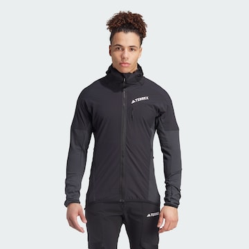 ADIDAS TERREX Athletic Fleece Jacket 'Techrock' in Black: front