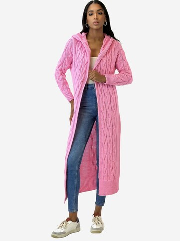 Elara Strickmantel in Pink: Vorderseite