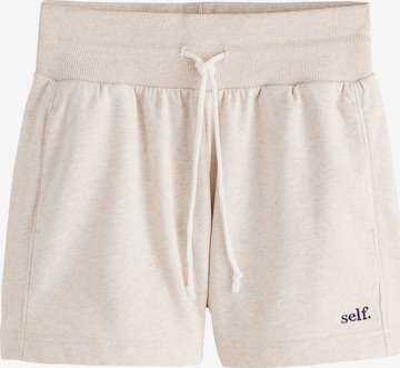 self. Regular Broek in Beige: voorkant
