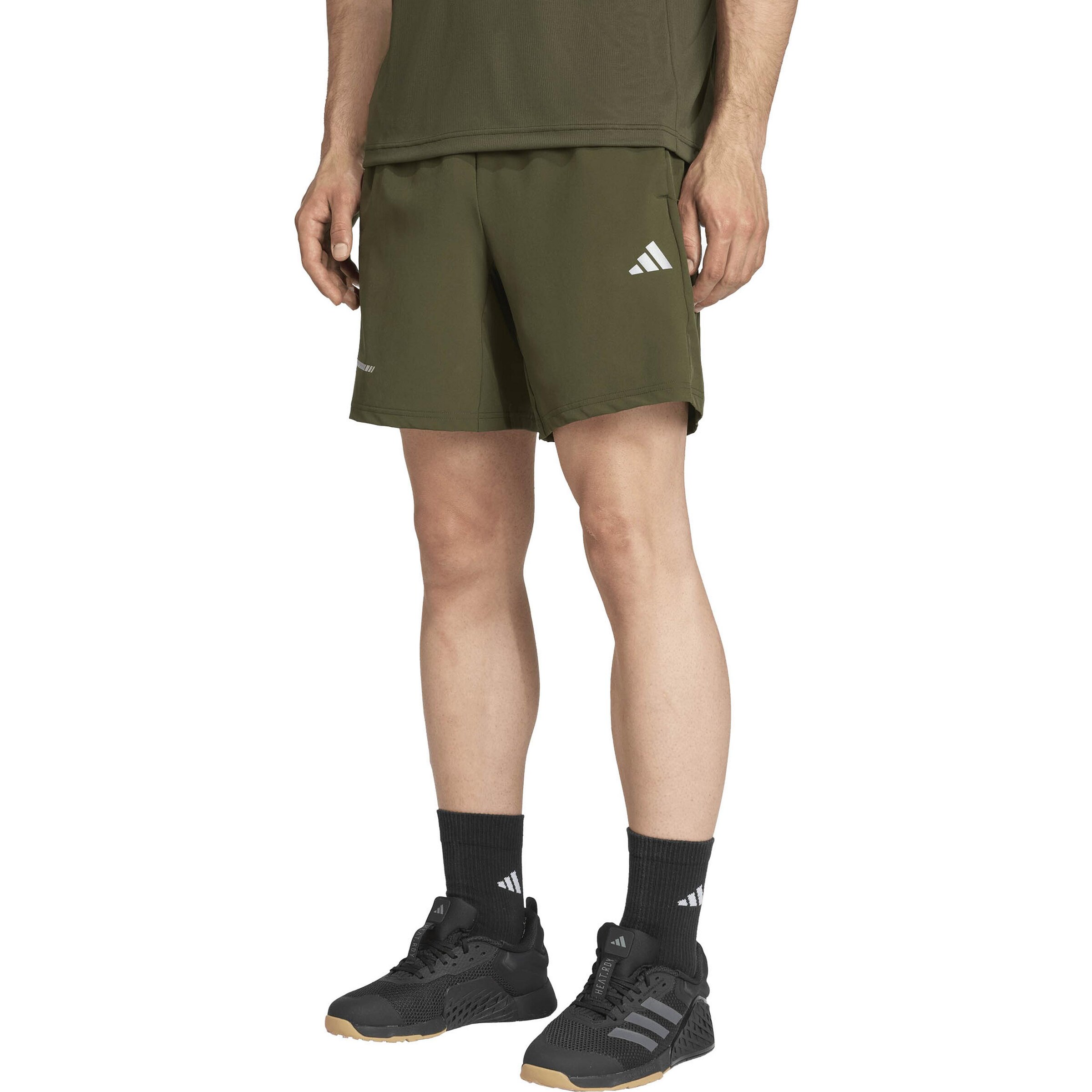 ADIDAS PERFORMANCE Regular Workout Pants 'Essentials Holiday' in Green: front