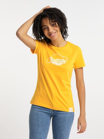 SOMWR Shirt 'TRASHED' in Yellow: front