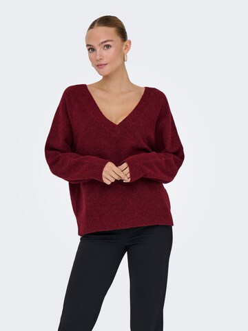 Pull-over 'RENE' ONLY en rouge : devant