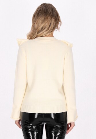 faina Gebreid vest in Wit