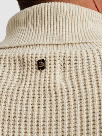PME Legend Tröja 'Turtleneck pullover with texture' i vit