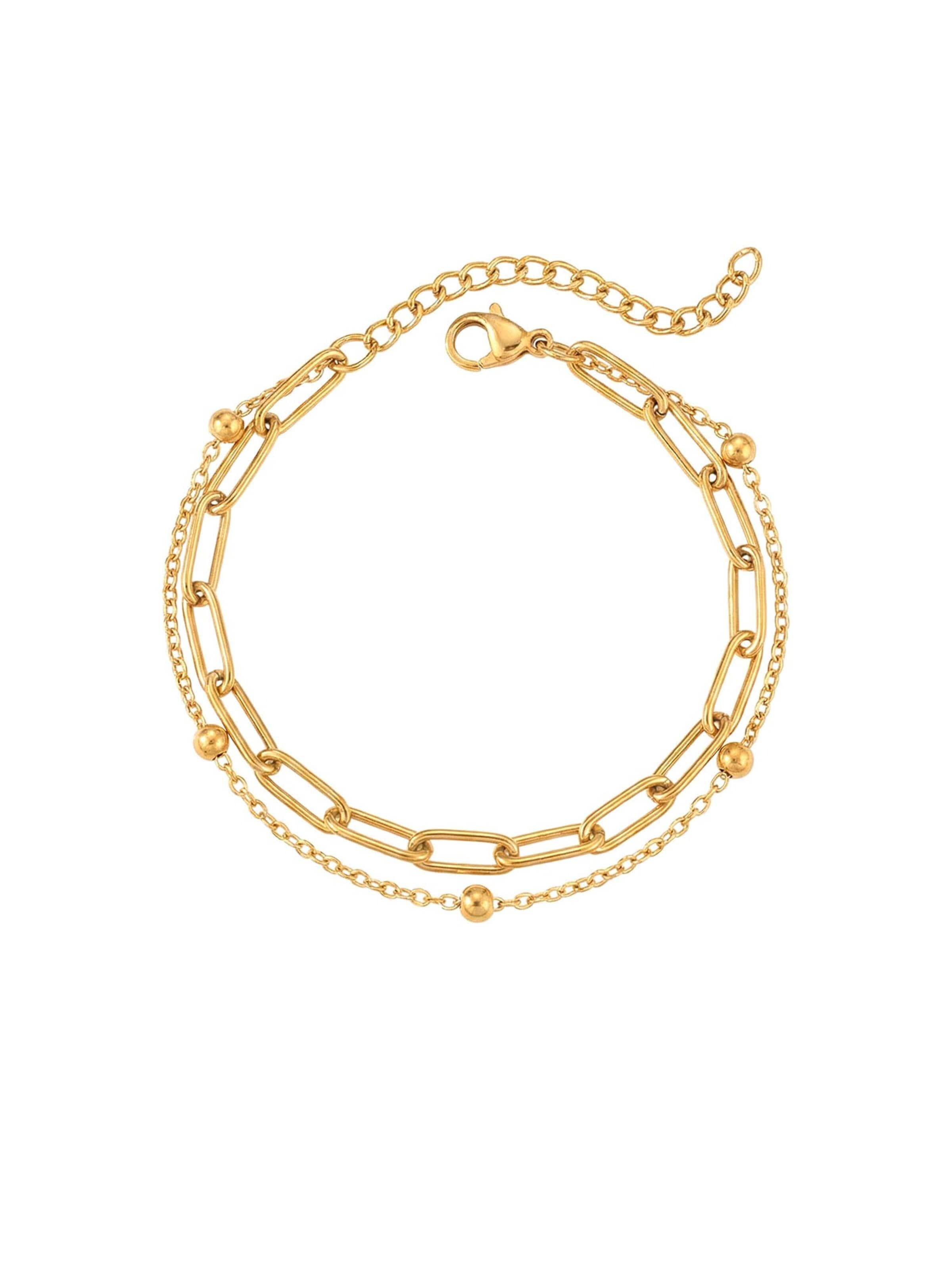 Nemomatheo Bracelet 'Metropolitan – Elegantes Doppelkettenarmband' in Gold: front
