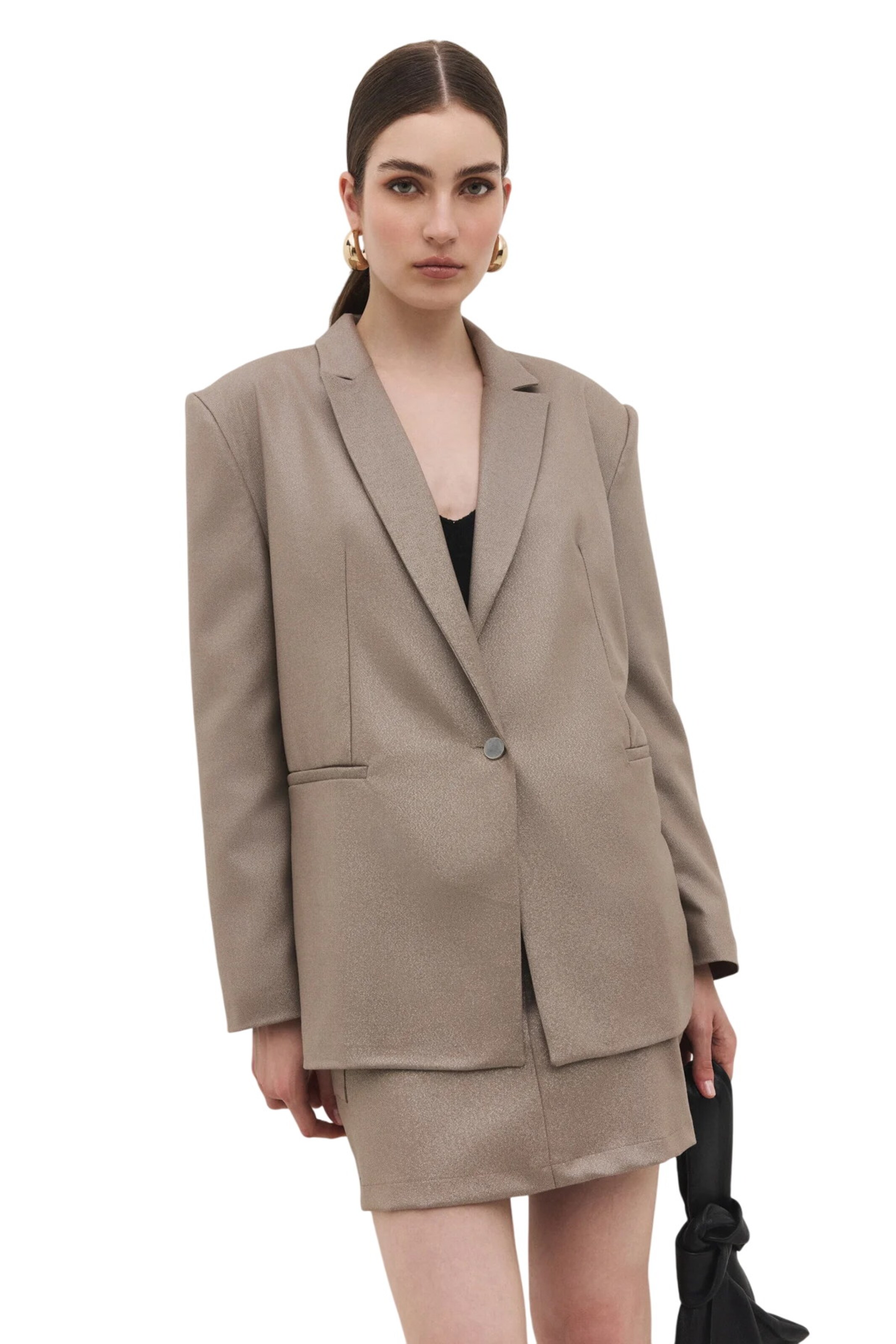 No Matter What Blazer in Grey: front