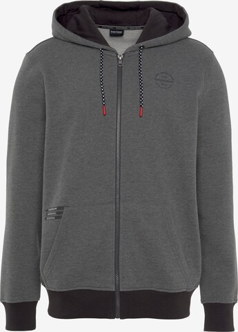 BRUNO BANANI Zip-Up Hoodie in Grey: front