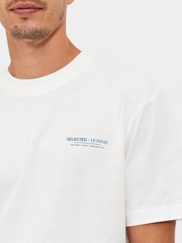 T-Shirt 'Matt' SELECTED en blanc