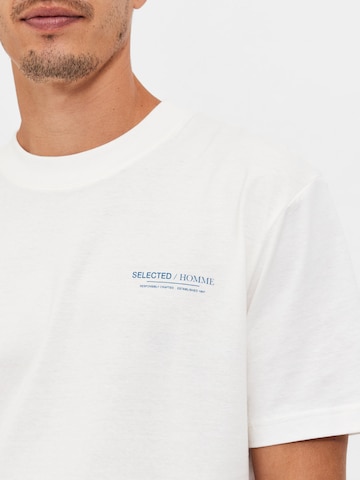 SELECTED - Camiseta 'Matt' en blanco