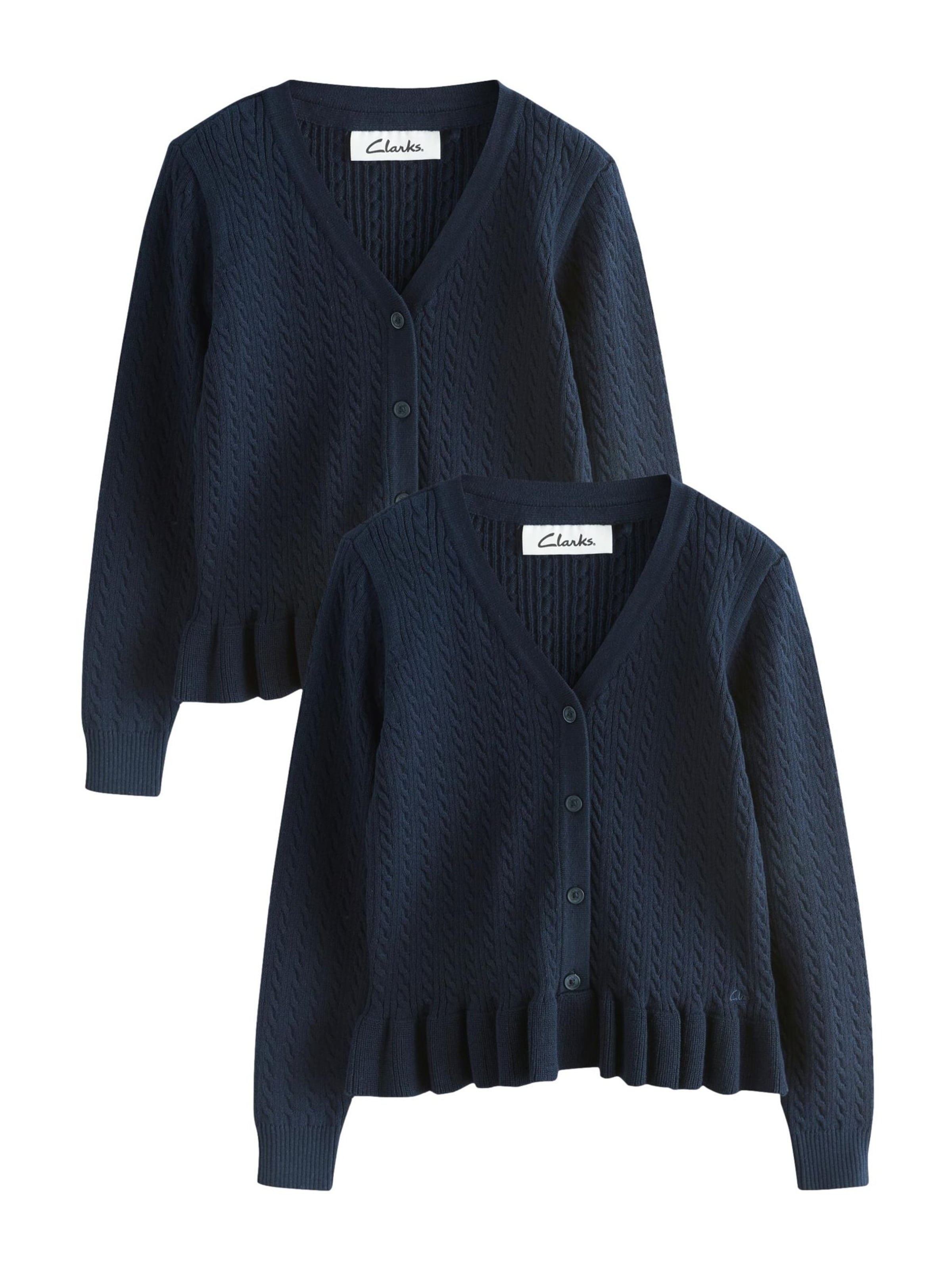 CLARKS Knit cardigan in Blue: front