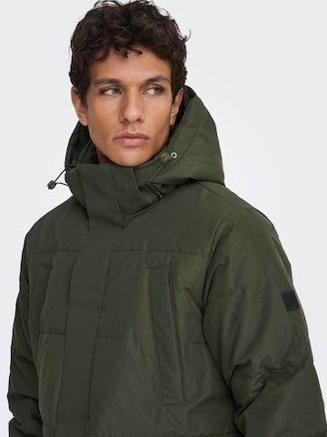 Only & Sons Winter Jacket 'CAM ' in Green