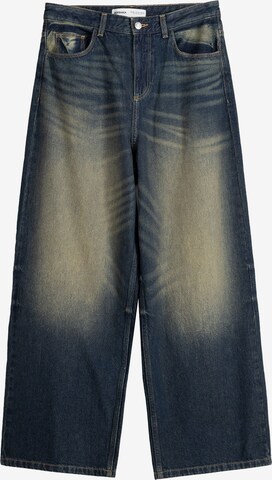 Bershka Wide leg Jeans in Blue: front