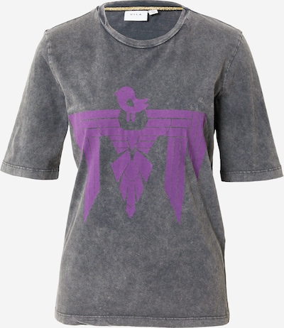 VILA T-Shirt 'PELAN' in dunkelgrau / lila, Produktansicht