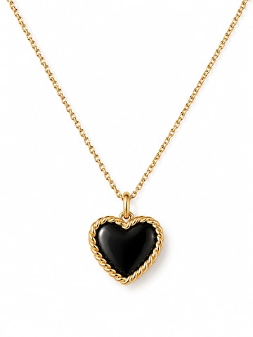 Chaîne 'Heart Wrap Black' CHIVAL en or : devant