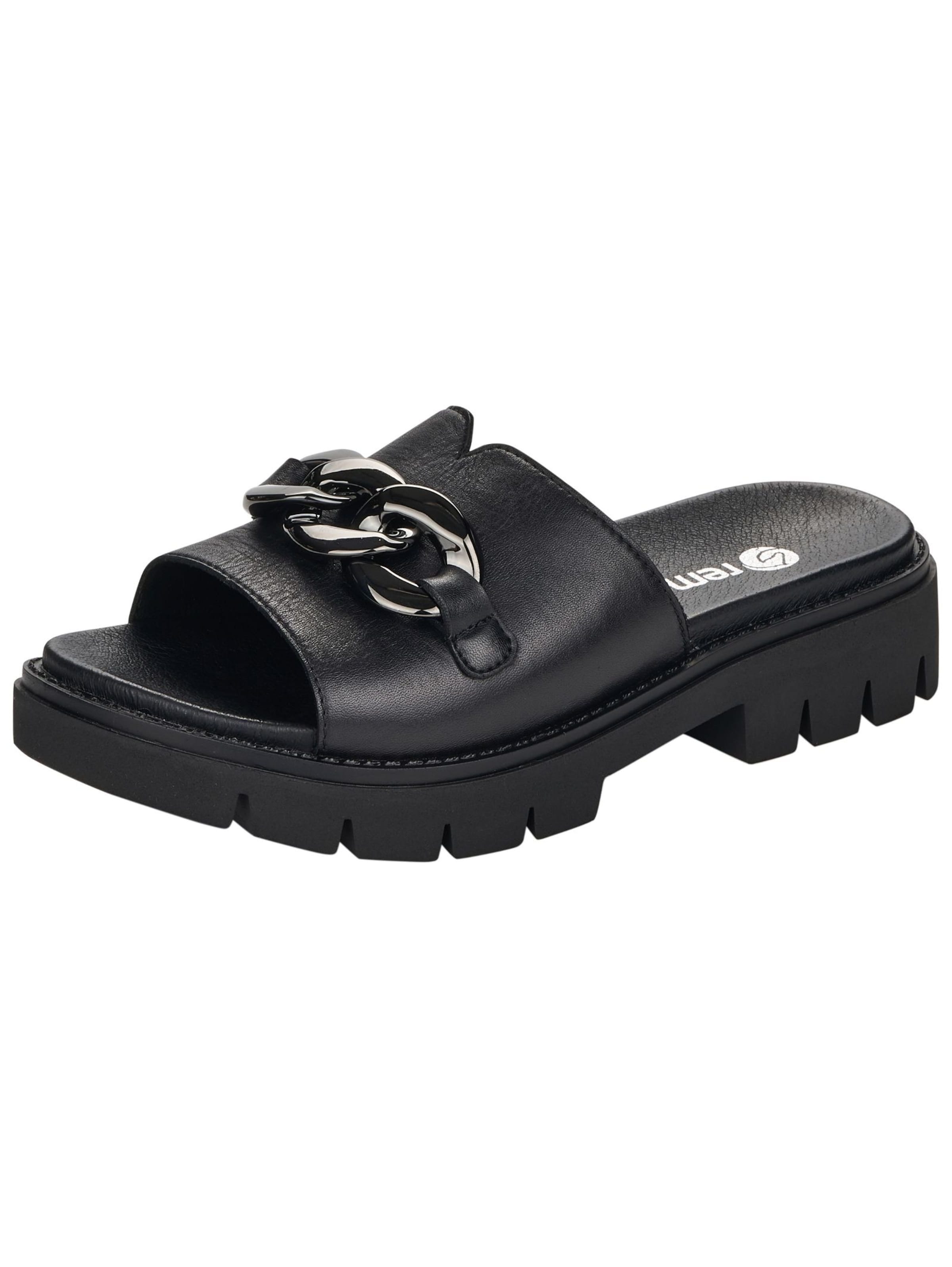 REMONTE Pantolette in Schwarz: Vorderseite