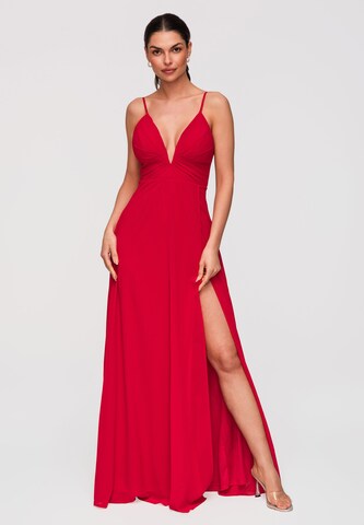 Ombre Abendkleid in Rot: Vorderseite