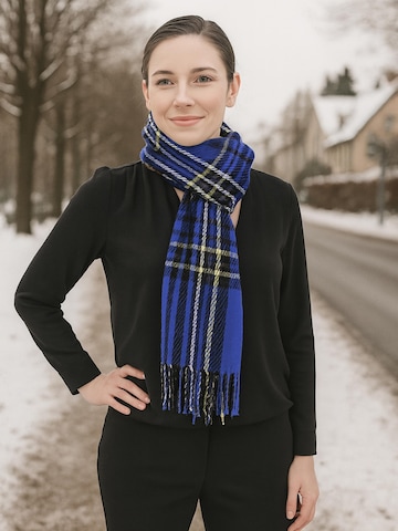 COLLEZIONE ALESSANDRO Scarf 'ItaloScot' in Blue: front