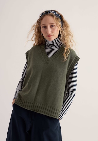 Seasalt Cornwall Knitted vest ' Fistral ' in Green: front