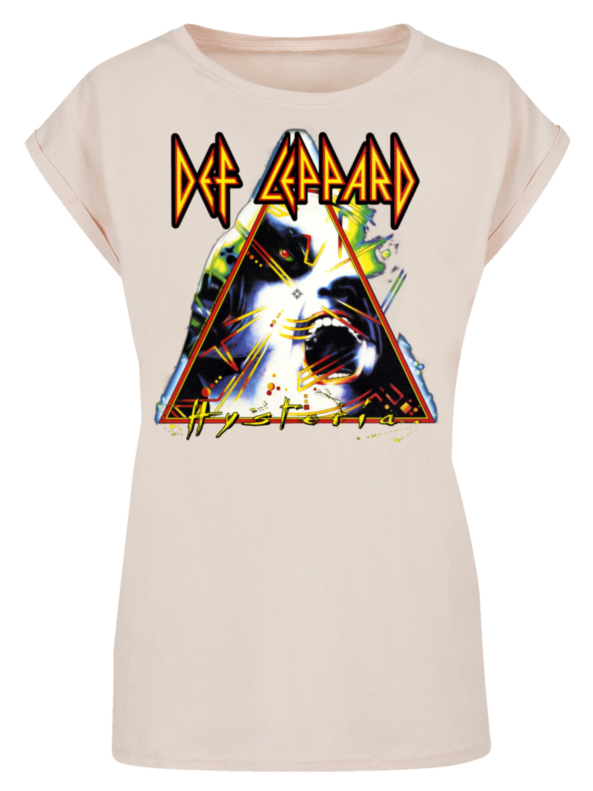 F4NT4STIC T-Shirt 'Def Leppard Hysteria' in Beige: Vorderseite